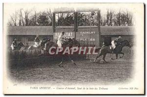 Old Postcard Horse Riding Equestrian Sports Racing of Paris & # 39Auteuil jum...