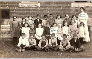 C.1910 RPPC Miss Burch & Her Students, Mulvane, Kansas Postcard P131