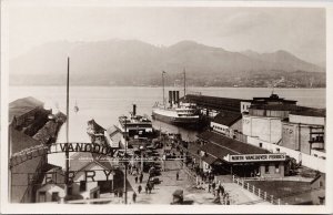 Vancouver BC North Vancouver Ferries Ship GTP Steamer Gowen RPPC Postcard H44