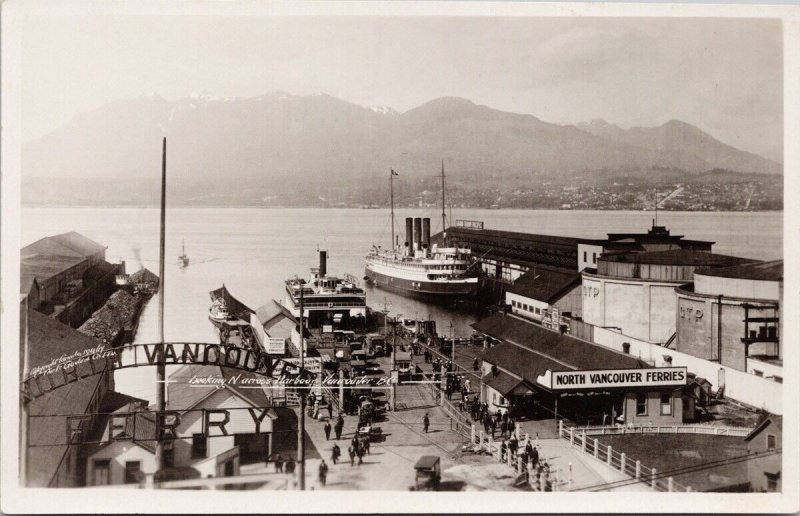 Vancouver BC North Vancouver Ferries Ship GTP Steamer Gowen RPPC Postcard H44