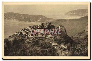 Old Postcard French Riviera Eze General view