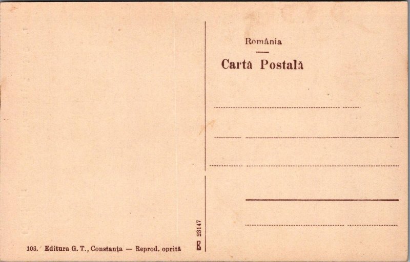 Postcard Primăria și Statuia Ovidiu Constanta România