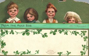 Vintage Postcard 1915 Lineup of Children From the Auld Sod St. Patrick Greetings