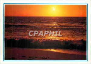 Modern Postcard Sunset on the ocean
