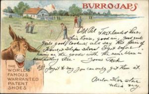 BURROJAPS GOLF SHOES AD Golfing c1905 Postcard