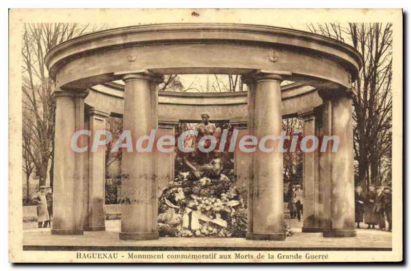 Old Postcard Haguenau Commemorative Monument