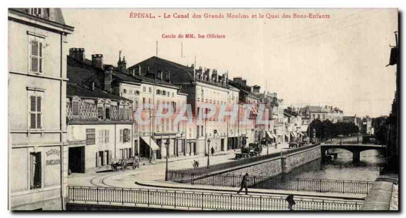 Epinal - The Canal Great Mill and the Quai des Bons Enfants - Old Postcard