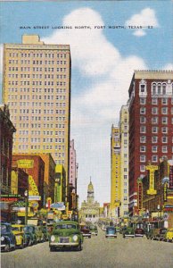 Texas Fort Worth Main Street Looking North 1950