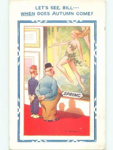 Bamforth Risque Comic SEXY GIRL IN SPRING ART EXHIBIT AB6899