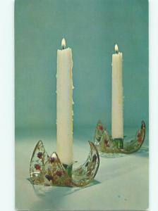 Pre-1980 This Is A Postcard CRYSTAL CANDLEHOLDERS BY NATIONAL HANDCRAFT AC7396