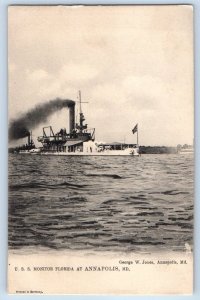 1905 Annapolis Maryland Tuck Vintage Postcard USS Monitor Florida Steamer Ship