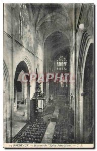 Postcard Old Bordeaux Interior of the church Saint Michel