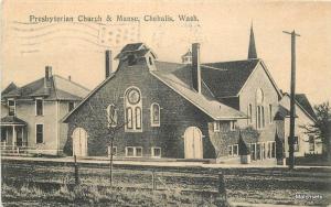1911 CHEHALIS WASHINGTON Presbyterian Church Manse postcard 11054