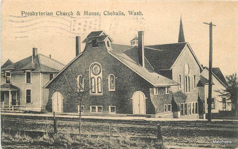 1911 CHEHALIS WASHINGTON Presbyterian Church Manse postcard 11054