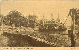 Postcard C-1910 Iowa Keokuk Steamer Quincy Lower Lock #1159 IA24-2291