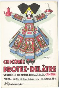 Chicoree protez delatre Paris France Signed Yann Poster Type Postcard