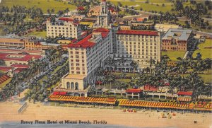 Miami Beach Florida 1944 Postcard Roney Plaza Hotel 