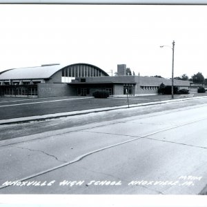 c1950s Knoxville, IA RPPC High School Gymnasium Auditorium Building Photo A109