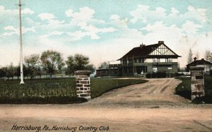 Vintage Postcard 1900's View of The Harrisburg Country Club Pennsylvania PA