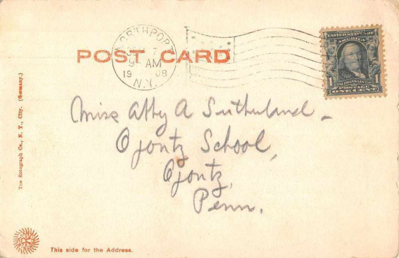 Northport Long Island New York Harbor View by Moonlight Postcard JF360285