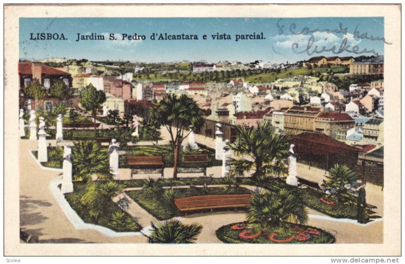 Jardim S. Pedro d'Alcantara e Vista Parcial, Lisboa, Portugal, 1910-1920s