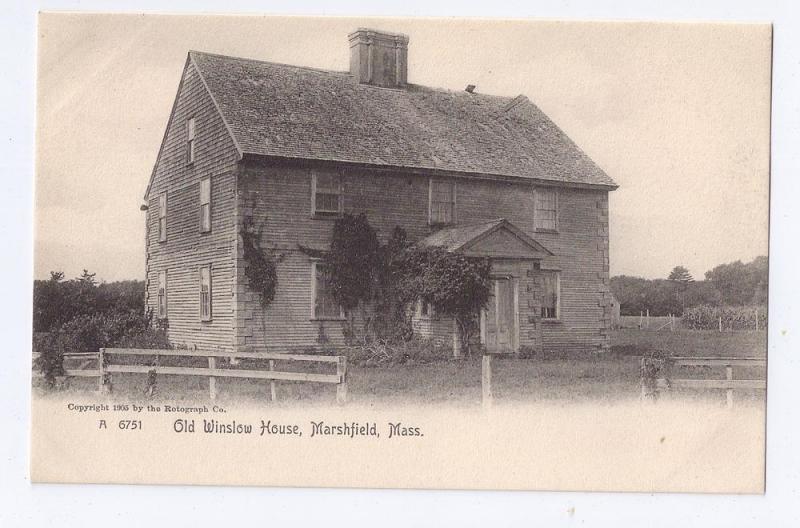 Old Winslow House Marshfield MA Rock Rotograph 1905