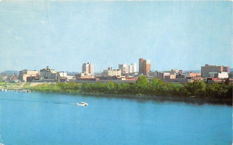 Huntington West Virginia 1960s Postcard Skyline View