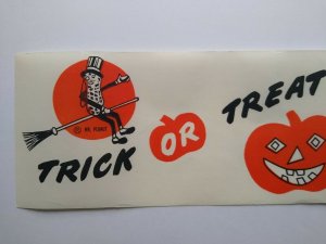 Mr Peanut Halloween Wax Paper Steamer Banner Original 1940s Planters Peanuts Art 