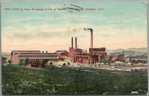 HUDSON NY NEW YORK & NEW ENGLAND LIME & CEMENT CO. PLANT ANTIQUE POSTCARD