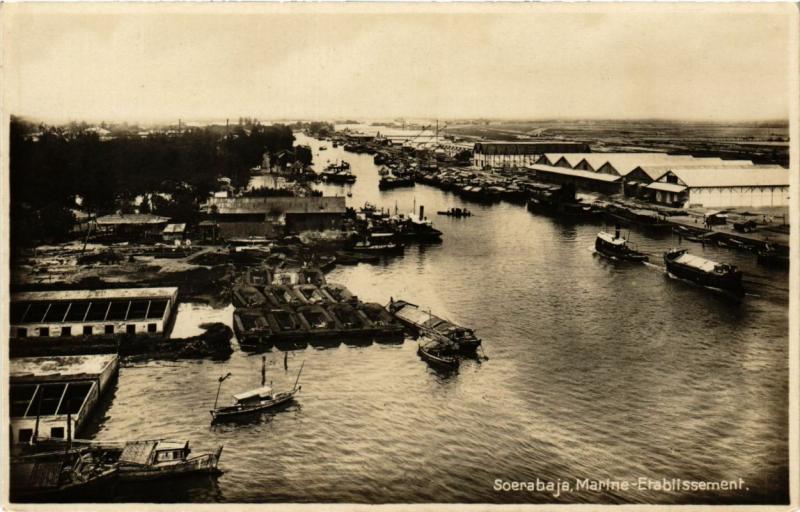 INDONESIA PC DUTCH INDIES REAL PHOTO Soerabaja Java, Marine-Etablissement (a1528