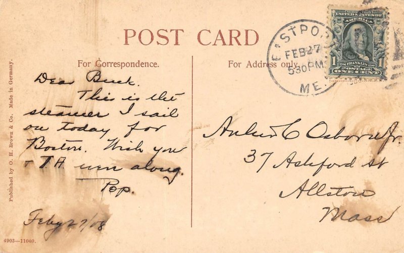 LPD89  Steamer Calvin Austin Ship Postcard