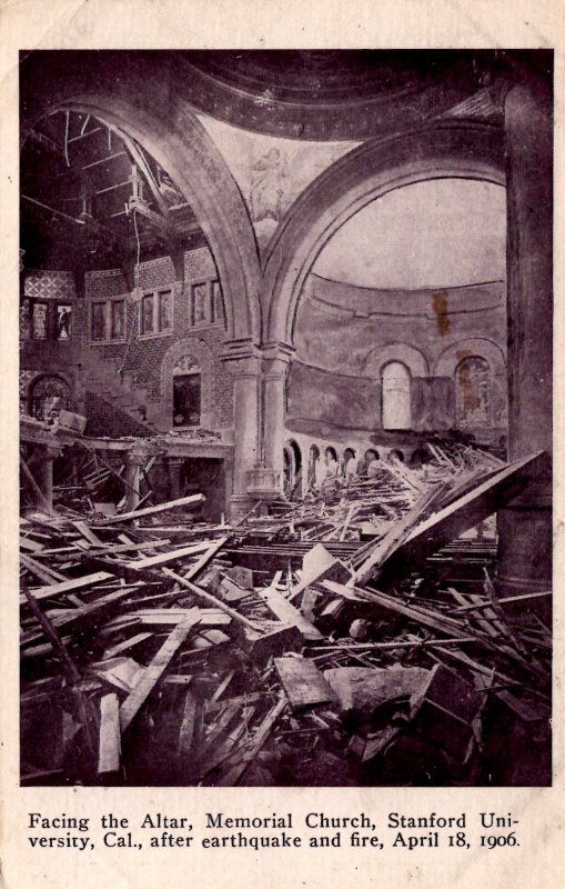 San Francisco, California - Earthquake damage Stanford University Church - c1906