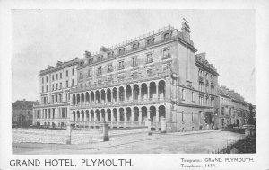 Grand Hotel, Plymouth, England, Great Britain, Early Postcard, Unused
