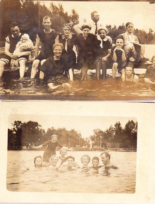 Two RP Cards of Swimming Party  1912