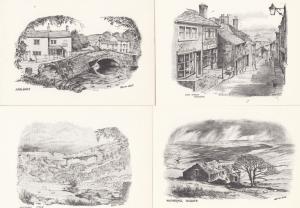 Haworth Shops Wuthering Heights Malham Cove 4x Yorkshire Painting Drawing Pos...