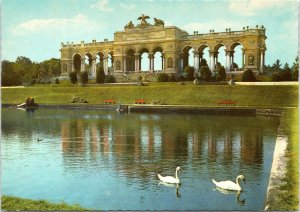 Postcard Austria Vienna Castle of Schoenbrunn - The Gloriette with Swans