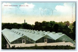 1909 Dwight Green Houses Plants Grove View Janesville Wisconsin Antique Postcard