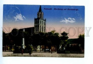 494630 GERMANY Pasewalk market square and cathedral military post WWI 1915 RPPC