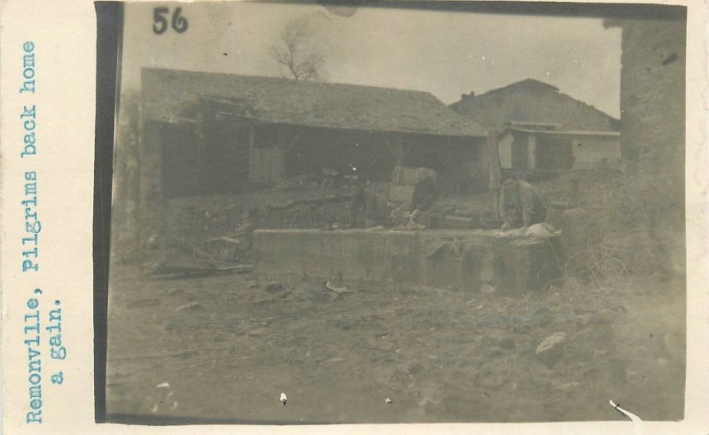 Postcard RPPC C-1918 France Remonville WW1 Military 23-8487