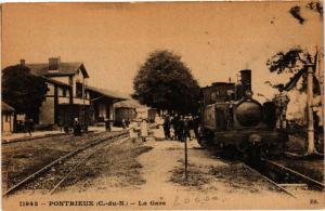 CPA AK PONTRIEUX - La Gare (243705)