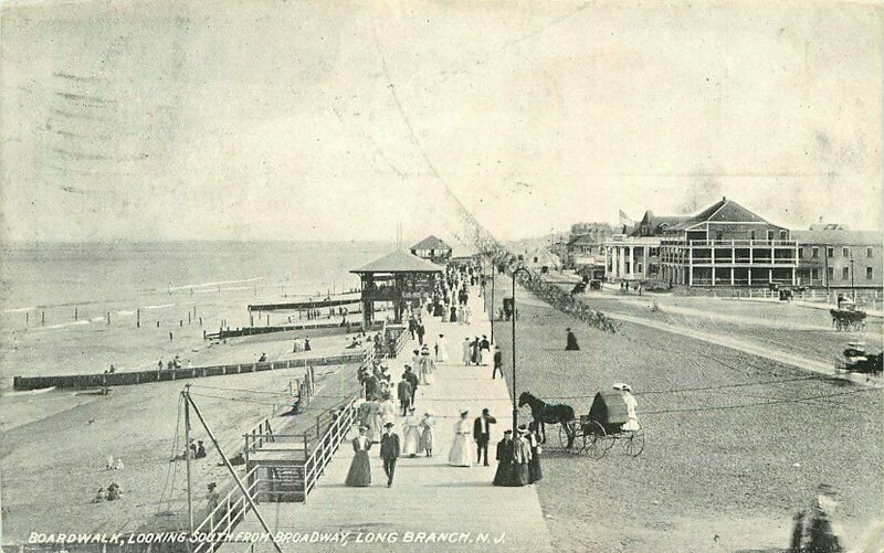 Boardwalk Broadway Long Beach New Jersey 1910 Postcard Ottenheimer 11368