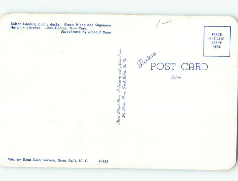 Pre1980 BOAT DOCKS Adirondacks Bolton Landing Lake NY AD2343 United States New