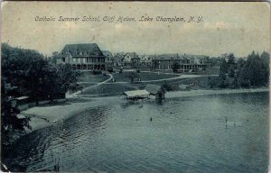 Postcard SCHOOL SCENE Lake Champlain New York NY AL8587