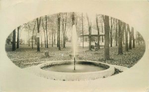 Illinois Lannark Park Fountain Frame Like RPPC Photo Postcard 22-1284