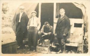 c1910 men hatchet inspector Dynamite Box Keep in cool dry place RPPC Real Photo