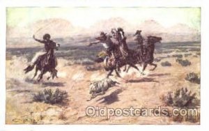 Western Cowboy Artist Charles M. Russell Unused close to perfect corners, tab...