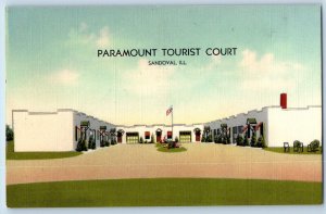 Sandoval Illinois IL Postcard Paramount Tourist Court General View Building 1940