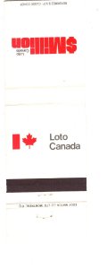 Loto Canada, $ Million Lottery,  Matchbook Cover