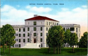 Postcard TX Smith County Tyler Mother Frances Hospital LINEN 1940s S53