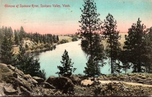 Washington Spokane Valley Glimpse Of Spokane River 1908